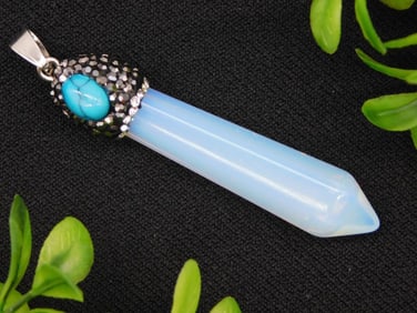 OPALITE AND TURQUOISE PENDANT ROCK STONE LAPIDARY SPECIMEN