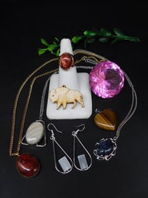 MIXED JEWELRY LOT ROCK STONE LAPIDARY SPECIMEN