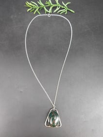 BLOODSTONE PENDANT ON CHAIN NECKLACE ROCK STONE LAPIDARY SPECIMEN