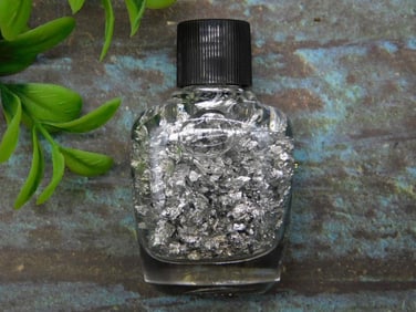 SILVER FLAKES IN BOTTLE ROCK STONE LAPIDARY SPECIMEN