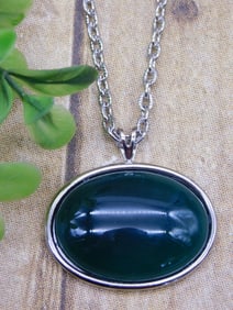 GENUINE STONE PENDANT ON CHAIN NECKLACE