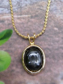 STONE PENDANT ON CHAIN NECKLACE ROCK STONE LAPIDARY SPECIMEN