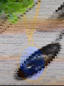 GENUINE STONE PENDANT ON CHAIN NECKLACE ROCK STONE LAPIDARY SPECIMEN