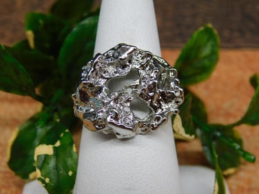 SILVER TONE RING VINTAGE ANTIQUE