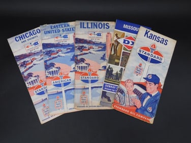 STANDARD ROAD MAPS ASSORTED MAPS VINTAGE ANTIQUE