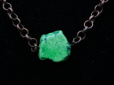 GENUINE STONE PENDANT ON CHAIN NECKLACE