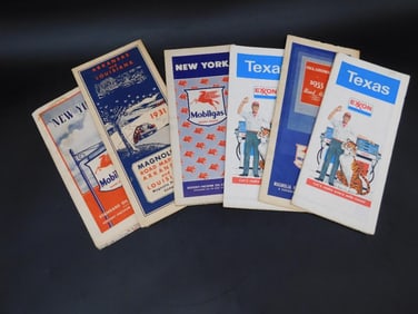 MOBILGAS EXXON ROAD MAPS VINTAGE ANTIQUE PETROLIANA