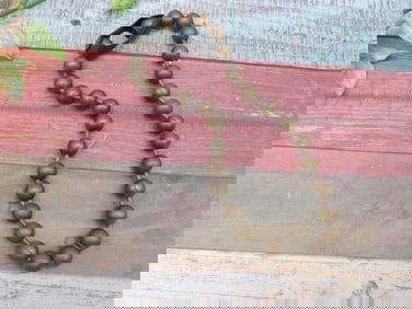 Strand of Brass-Tone Beads Necklace with Lobster Clasp