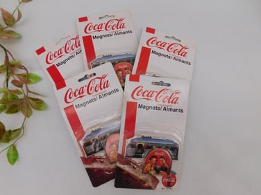 Set of 4 Coca-Cola Magnets in Original Packaging