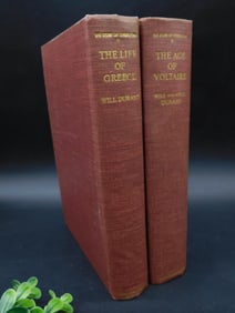 Set of Two Books by Will Durant: Life of Greece & Age of Voltaire