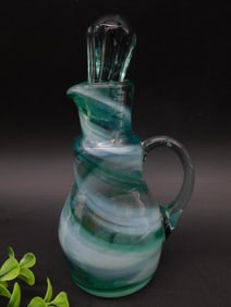 Swirled Glass Souvenir DECANTER with Stopper