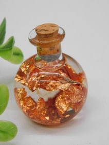 Mini Glass Bottle with Copper Foil Decoration ? 10 Grams