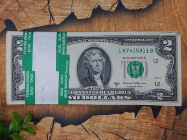 100 Pack Of $2 Federal Reserve Notes