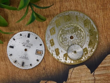 Set of Two Watch Dials with Decorative Details