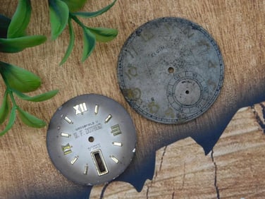 Set of Two Watch Dials: W.F. Dotson and Elgin