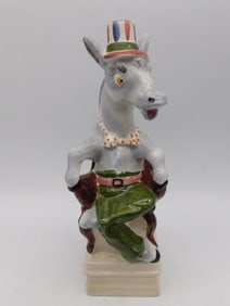 Vintage Calamassi Red Wine Ceramic Donkey Bottle