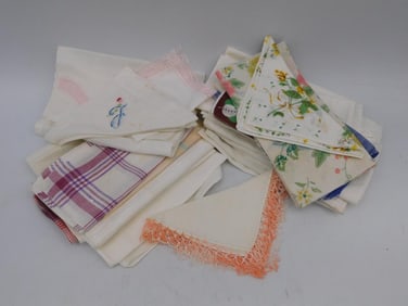 Vintage Handkerchiefs with Embroidered and Lace Designs