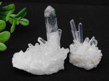 Two Clear Quartz Crystal Clusters Rock Stone Lapidary Specimen