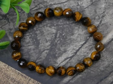 Faceted Tiger Eye Bead Stretch Bracelet