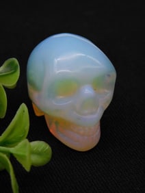 Opalite Carved Skull Figurine, 39 Grams Rock Stone Lapidary Specimen