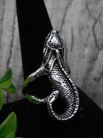 Silver-Toned Gecko Adjustable Ring, Size 10.5
