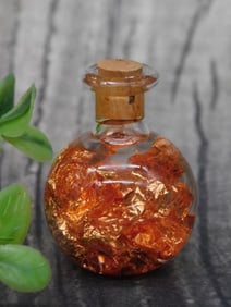 Glass Sphere Bottle with Copper Flakes