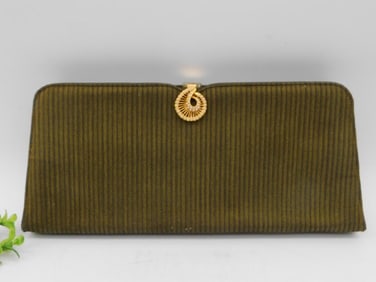 Vintage Evening Clutch with Goldtone and Faux Pearl Clasp