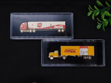 Coca-Cola Truck Lapel Pins in Plastic Cases