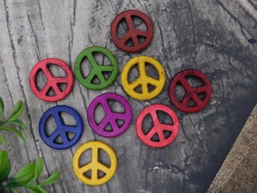 Colorful Assorted Peace Sign Beads Set