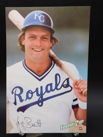 George Brett 7UP Promotional Poster With Signature