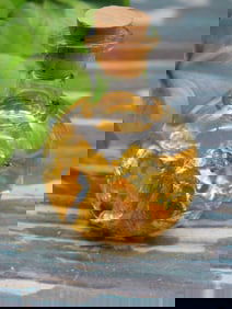 GOLD FLAKES IN BOTTLE ROCK STONE LAPIDARY SPECIMEN