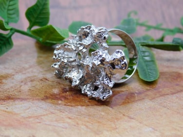 SILVER CLUSTER RING ROCK STONE LAPIDARY SPECIMEN