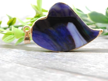 AGATE SLICE PENDANT ROCK STONE LAPIDARY SPECIMEN