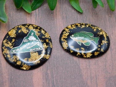 GOLD FLECKED CABOCHONS ROCK STONE LAPIDARY SPECIMEN