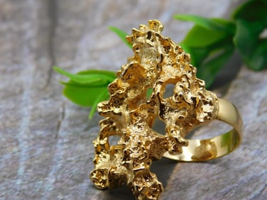 GOLD CLUSTER RING ROCK STONE LAPIDARY SPECIMEN