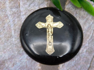 CROSS CABOCHON ROCK STONE LAPIDARY SPECIMEN