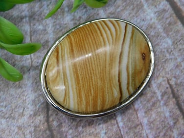 JASPER BROOCH ROCK STONE LAPIDARY SPECIMEN