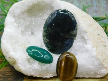 MIXED CABOCHON LOT ROCK STONE LAPIDARY SPECIMEN