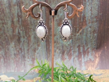 GENUINE STONE EARRINGS ROCK STONE LAPIDARY SPECIMEN