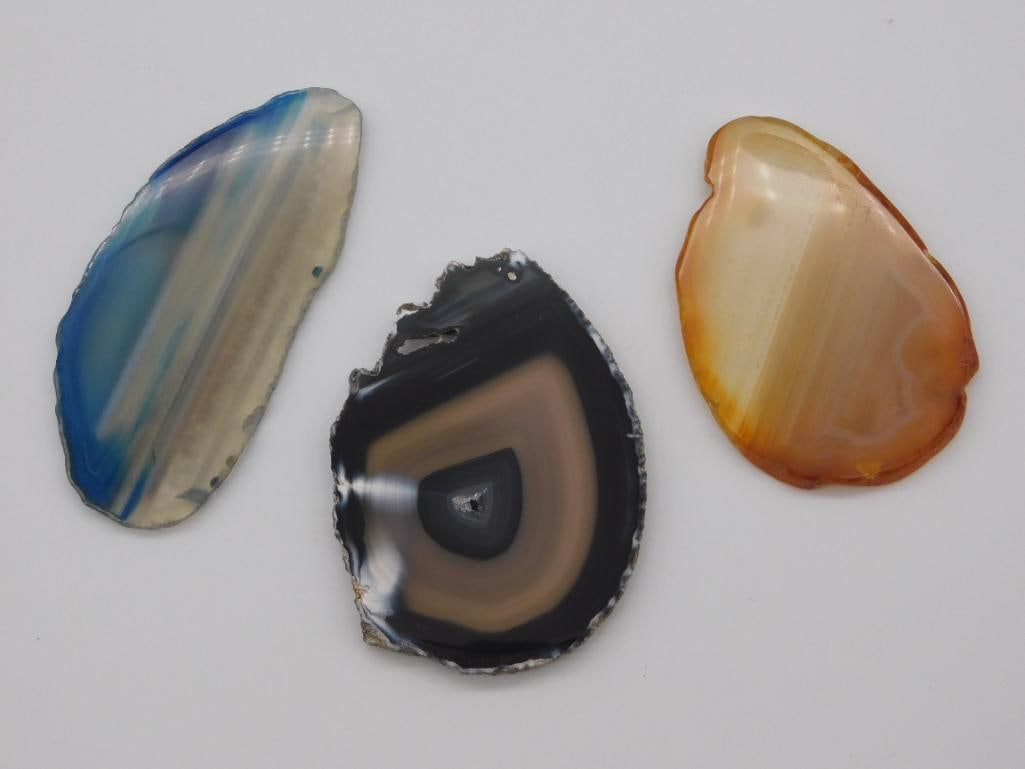 AGATE SLICE ROCK STONE LAPIDARY SPECIMEN: AGATE SLICE ROCK STONE LAPIDARY SPECIMEN