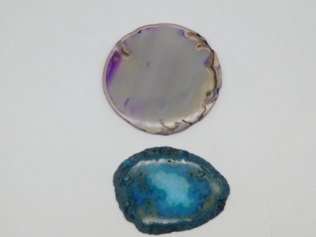 AGATE SLICE ROCK STONE LAPIDARY SPECIMEN: AGATE SLICE ROCK STONE LAPIDARY SPECIMEN