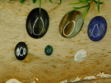 MIXED CABOCHON LOT ROCK STONE LAPIDARY SPECIMEN