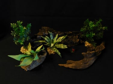 Artificial Aquarium Plants With Driftwood Display Set Fish Tank Aquarium Decoration