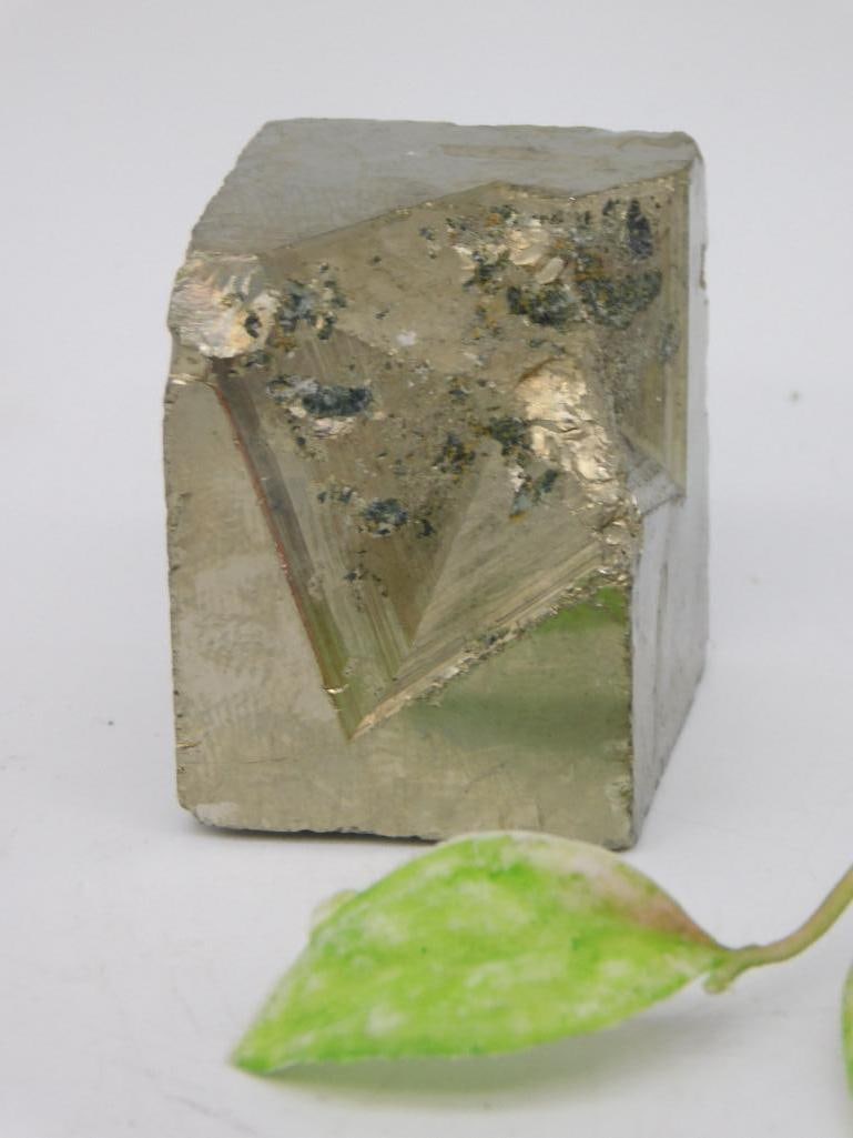Pyrite Cube ROCK STONE LAPIDARY SPECIMEN: Natural pyrite crystal specimen featuring distinct cubic formations and metallic luster. Estimated weight at 167 grams as labeled on the lot tag. Ideal for mineral collectors or geology enthusiasts. A