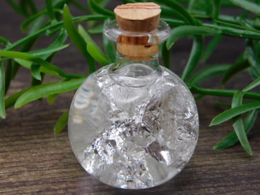 SILVER FLAKES IN BOTTLE ROCK STONE LAPIDARY SPECIMEN
