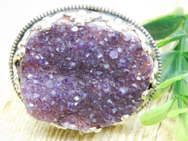 AMETHYST ADJUSTABLE RING ROCK STONE LAPIDARY SPECIMEN