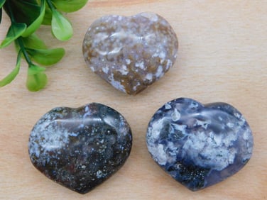 MIXED STONE HEARTS ROCK STONE LAPIDARY SPECIMEN