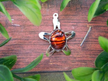 ABALONE STONE STAR PENDANT ROCK STONE LAPIDARY SPECIMEN