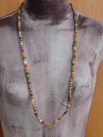AFRICAN TRADE BEAD NECKLACE ROCK STONE LAPIDARY SPECIMEN