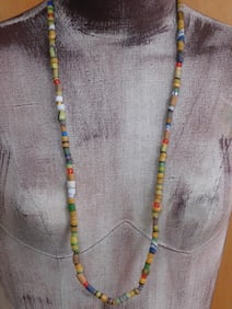 AFRICAN TRADE BEAD NECKLACE ROCK STONE LAPIDARY SPECIMEN
